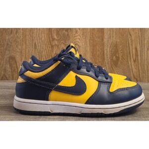 Nike Kids Dunk Low Top  Navy Blue & Yellow Sneakers Boys Nike Shoes Size 1